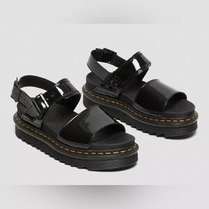 Dr Martens Voss Quad Platform Patent Leather Gladiator Sandals Women US 7 UK 5